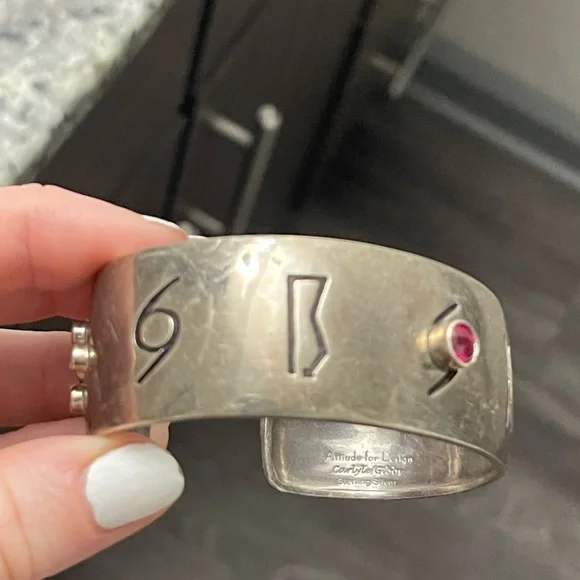 Vintage SYMBOLS OF THE STORM CUFF Sterling silver semi precious gem stones
